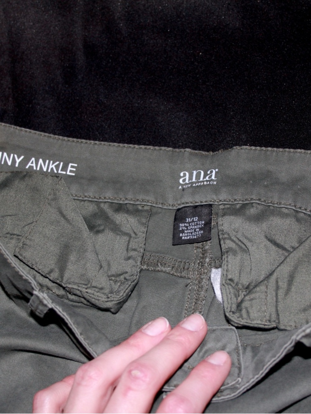 Olive Green Chinos Capri Ankle Pants - Picture 5 of 6